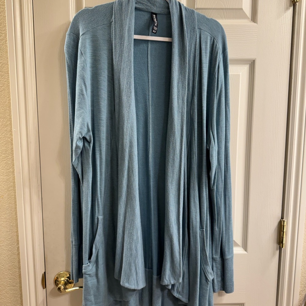 Athleta Light Blue Open Front Cardigan